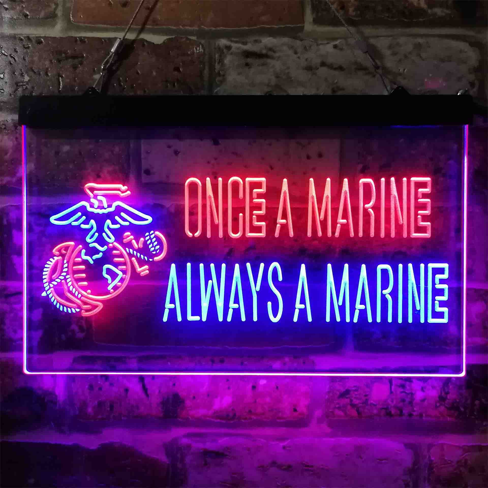 US Marine Corps Dual LED Neon Light Sign